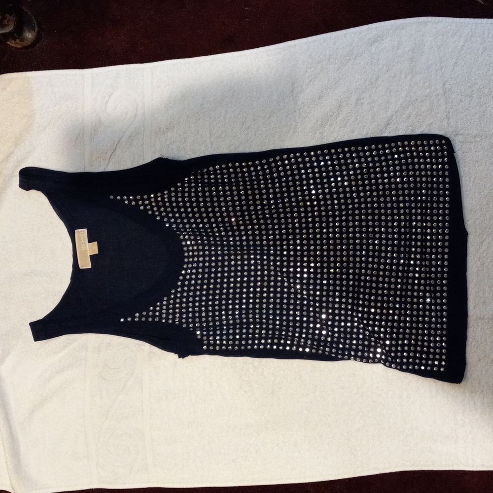 Michael Kord Sequin Tank Tops X'-Smsll Easily Size L 4-6.  PINK, WHITE, OR NAVY
